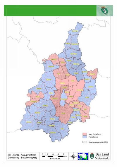 Bauübertragung Bezirk Leibnitz © Land Steiermark/GIS, BHLB Bauübertragung Bezirk Leibnitz © Land Steiermark/GIS, BHLB